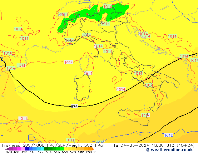 Thck 500-1000hPa ECMWF Út 04.06.2024 18 UTC