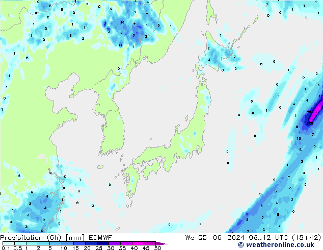 Z500/Rain (+SLP)/Z850 ECMWF Mi 05.06.2024 12 UTC