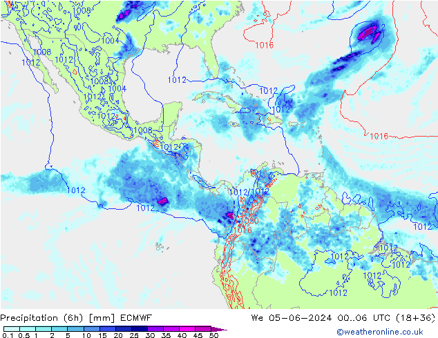 Z500/Rain (+SLP)/Z850 ECMWF mié 05.06.2024 06 UTC