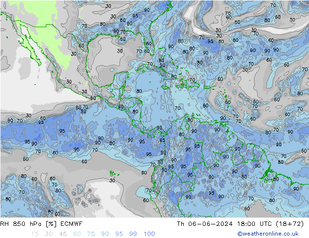 RH 850 hPa ECMWF Do 06.06.2024 18 UTC