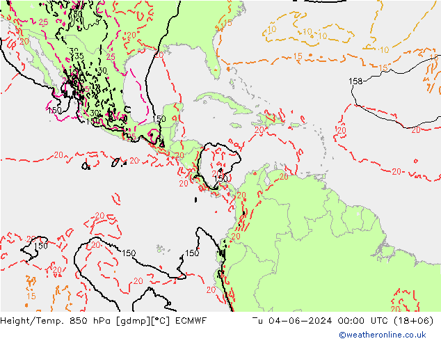 Z500/Regen(+SLP)/Z850 ECMWF di 04.06.2024 00 UTC