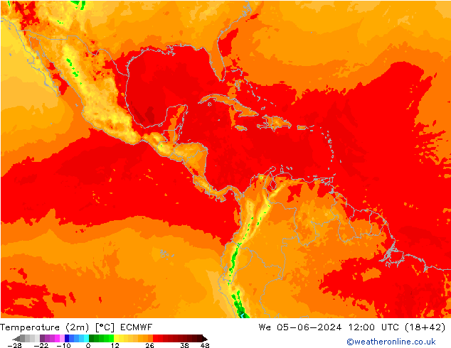 température (2m) ECMWF mer 05.06.2024 12 UTC