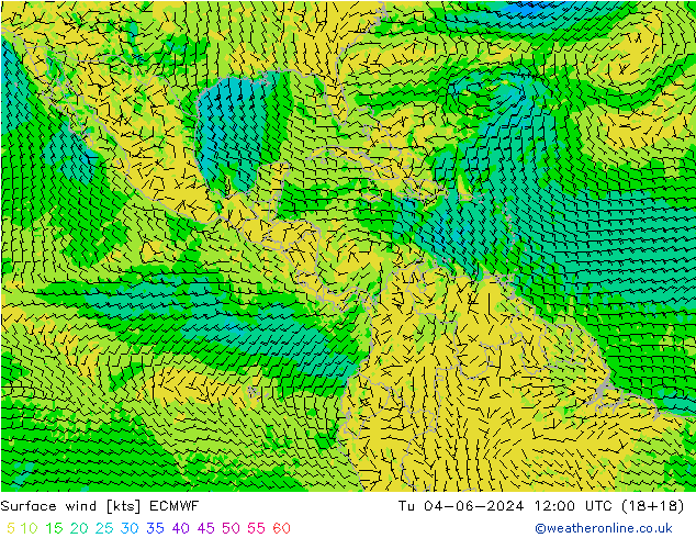 Vento 10 m ECMWF Ter 04.06.2024 12 UTC