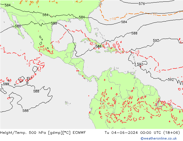 Z500/Regen(+SLP)/Z850 ECMWF di 04.06.2024 00 UTC