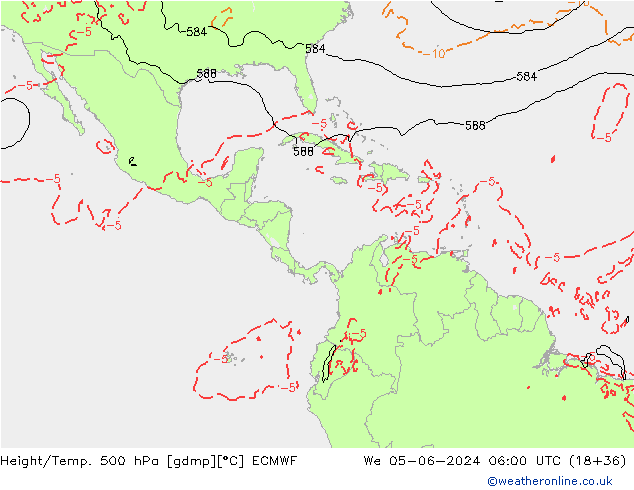 Z500/Rain (+SLP)/Z850 ECMWF mié 05.06.2024 06 UTC