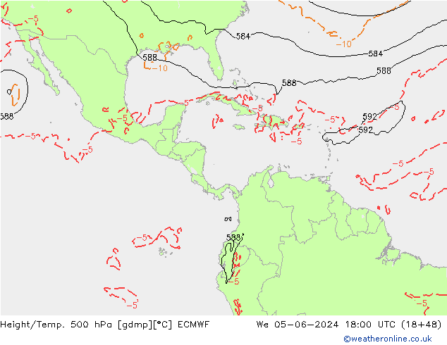 Z500/Rain (+SLP)/Z850 ECMWF We 05.06.2024 18 UTC