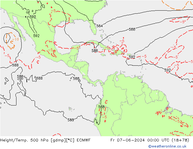 Z500/Rain (+SLP)/Z850 ECMWF ven 07.06.2024 00 UTC