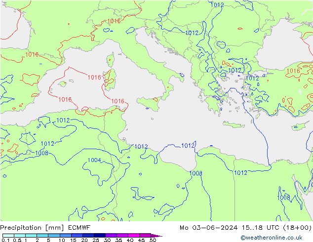 precipitação ECMWF Seg 03.06.2024 18 UTC