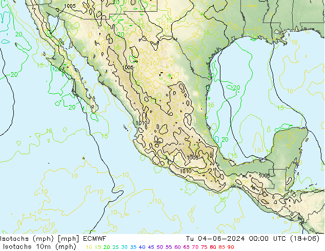 Isotachs (mph) ECMWF  04.06.2024 00 UTC