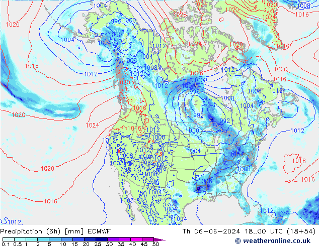 Z500/Yağmur (+YB)/Z850 ECMWF Per 06.06.2024 00 UTC