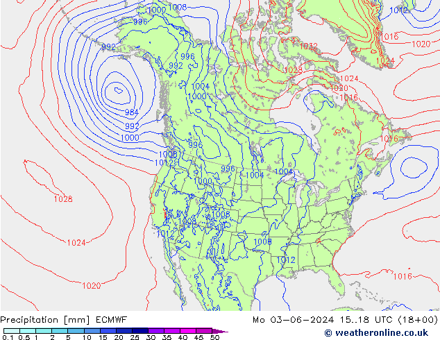 precipitação ECMWF Seg 03.06.2024 18 UTC