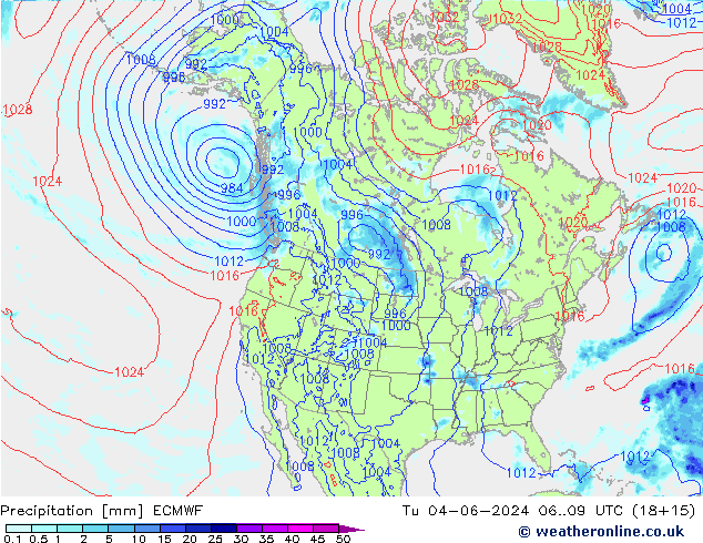 Srážky ECMWF Út 04.06.2024 09 UTC