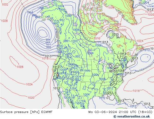 Surface pressure ECMWF Mo 03.06.2024 21 UTC