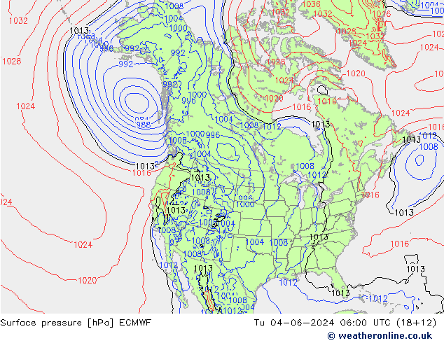 Surface pressure ECMWF Tu 04.06.2024 06 UTC