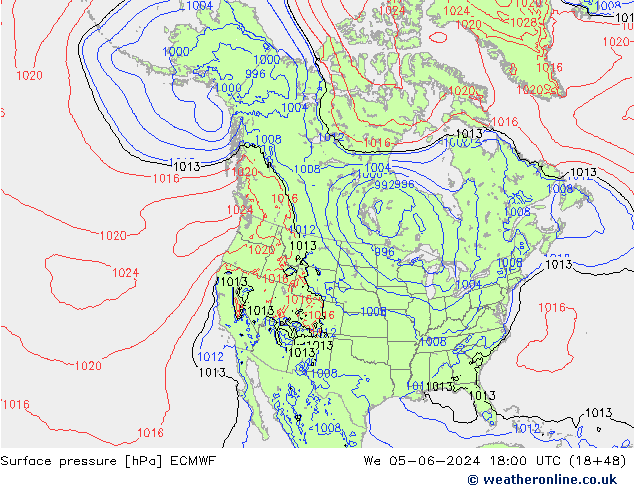 приземное давление ECMWF ср 05.06.2024 18 UTC