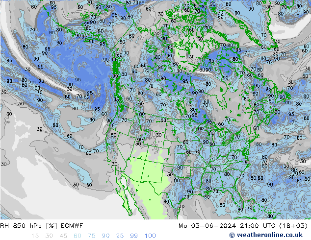 RH 850 hPa ECMWF Mo 03.06.2024 21 UTC