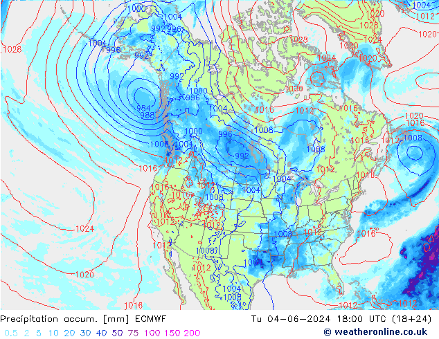 Nied. akkumuliert ECMWF Di 04.06.2024 18 UTC