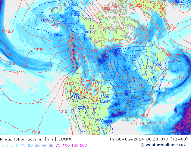 Precipitación acum. ECMWF jue 06.06.2024 06 UTC