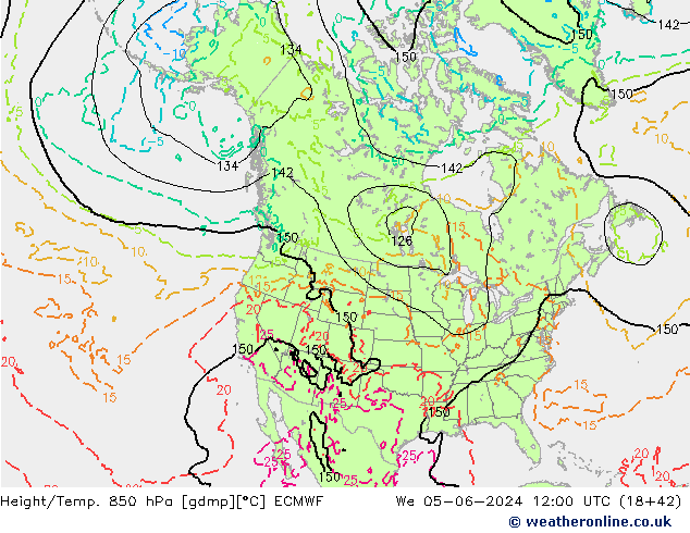 Z500/Rain (+SLP)/Z850 ECMWF We 05.06.2024 12 UTC