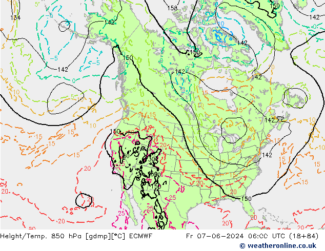 Height/Temp. 850 hPa ECMWF Fr 07.06.2024 06 UTC