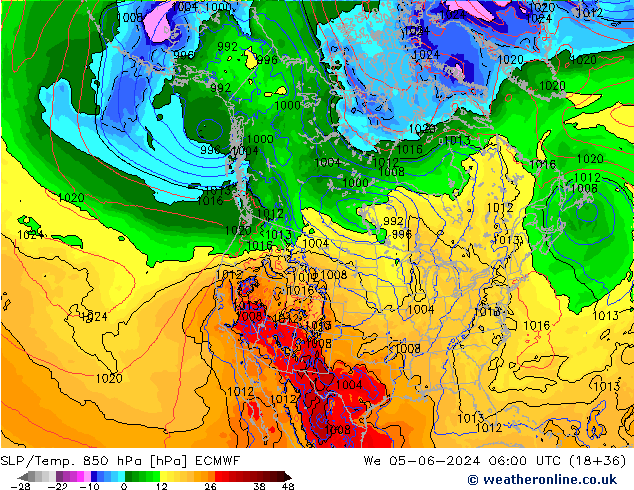 SLP/Temp. 850 hPa ECMWF We 05.06.2024 06 UTC