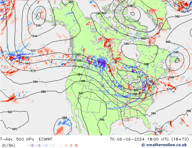 T-Adv. 500 hPa ECMWF Do 06.06.2024 18 UTC