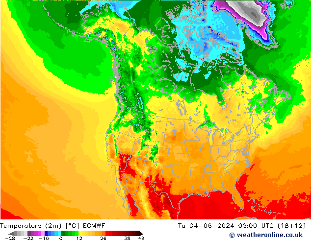 карта температуры ECMWF вт 04.06.2024 06 UTC