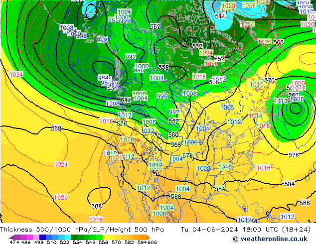 500-1000 hPa Kalınlığı ECMWF Sa 04.06.2024 18 UTC