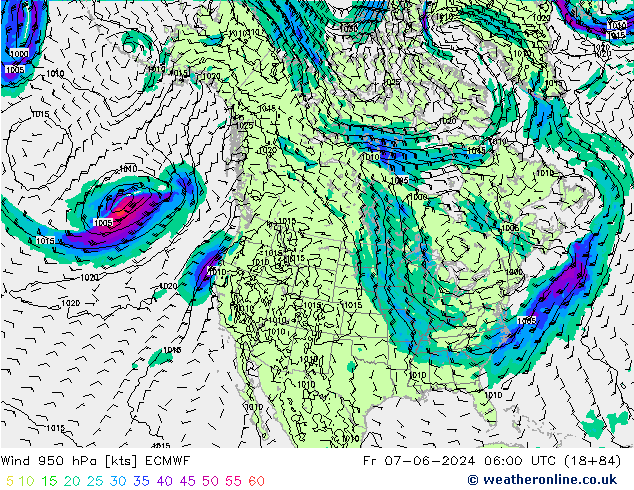 Wind 950 hPa ECMWF vr 07.06.2024 06 UTC