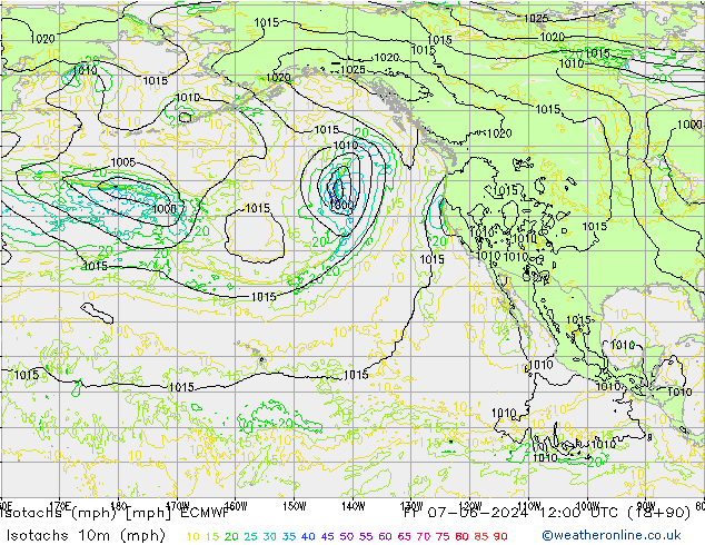 Izotacha (mph) ECMWF pt. 07.06.2024 12 UTC