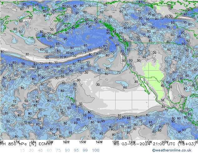 RH 850 hPa ECMWF Po 03.06.2024 21 UTC