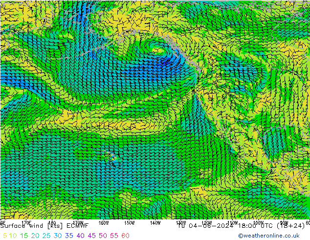 Wind 10 m ECMWF di 04.06.2024 18 UTC