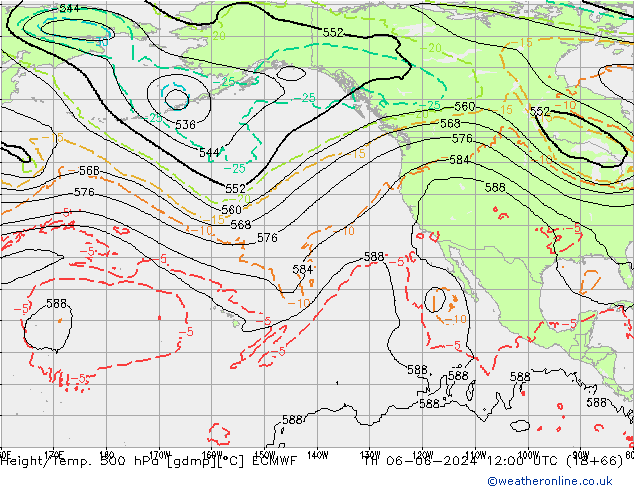 Hoogte/Temp. 500 hPa ECMWF do 06.06.2024 12 UTC