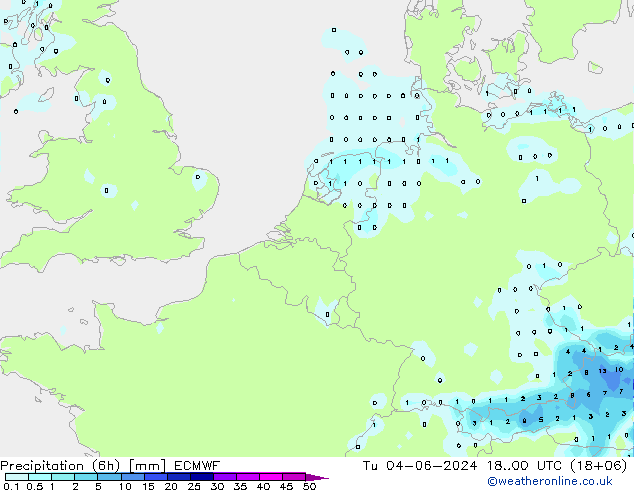 Z500/Rain (+SLP)/Z850 ECMWF 星期二 04.06.2024 00 UTC