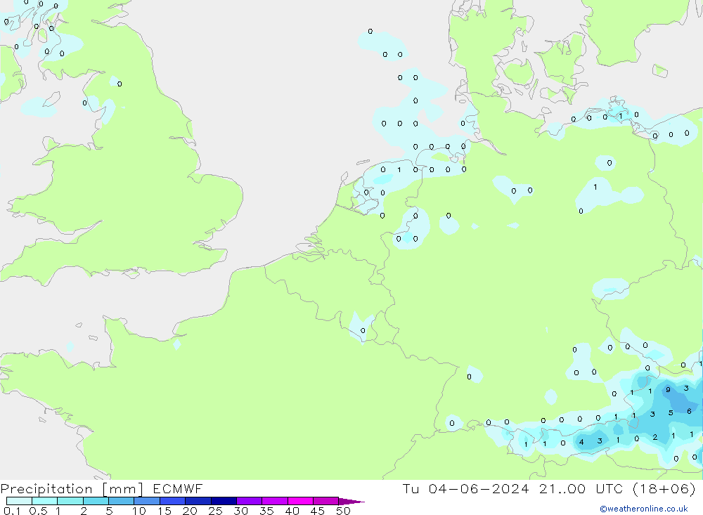 降水 ECMWF 星期二 04.06.2024 00 UTC