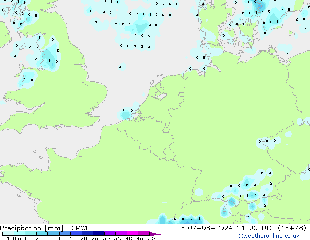 Precipitation ECMWF Fr 07.06.2024 00 UTC