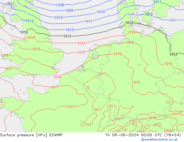 pression de l'air ECMWF jeu 06.06.2024 00 UTC