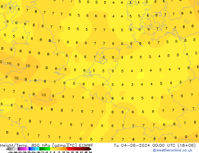 Z500/Rain (+SLP)/Z850 ECMWF Ter 04.06.2024 00 UTC