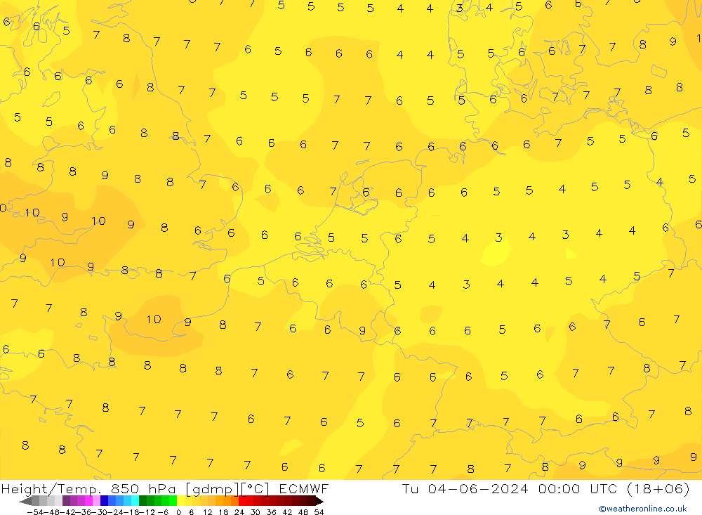 Z500/Rain (+SLP)/Z850 ECMWF mar 04.06.2024 00 UTC