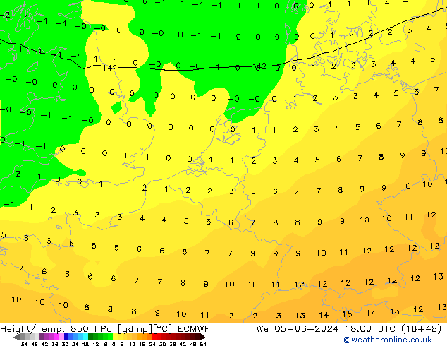 Z500/Rain (+SLP)/Z850 ECMWF We 05.06.2024 18 UTC