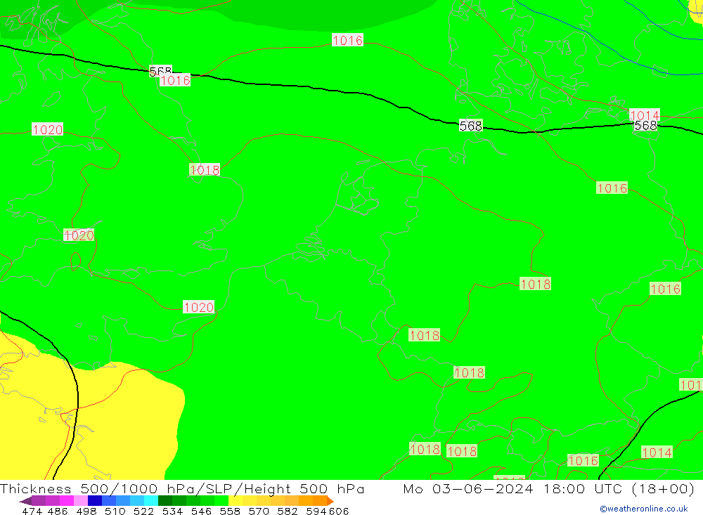 Thck 500-1000hPa ECMWF Mo 03.06.2024 18 UTC