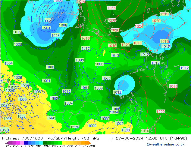 Thck 700-1000 hPa ECMWF  07.06.2024 12 UTC