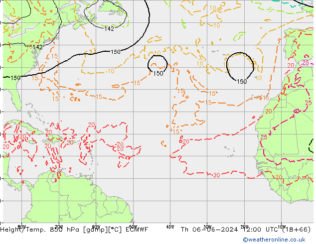 Z500/Rain (+SLP)/Z850 ECMWF jue 06.06.2024 12 UTC