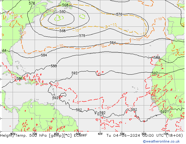 Z500/Rain (+SLP)/Z850 ECMWF mar 04.06.2024 00 UTC