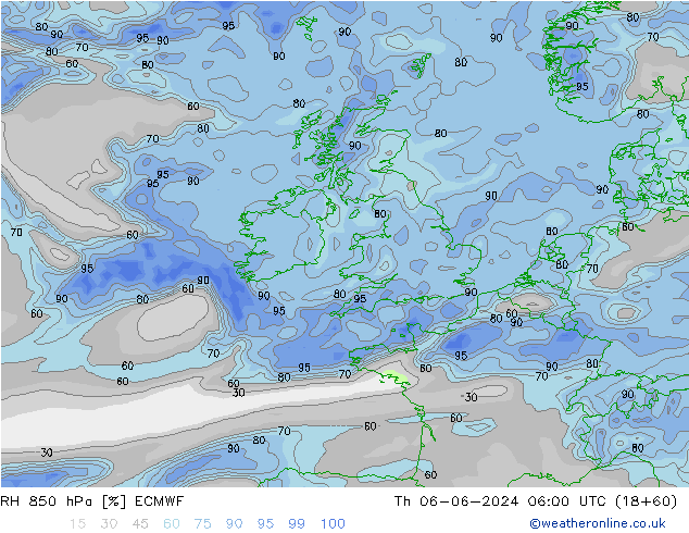 RV 850 hPa ECMWF do 06.06.2024 06 UTC