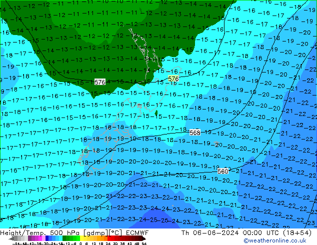 Z500/Rain (+SLP)/Z850 ECMWF чт 06.06.2024 00 UTC