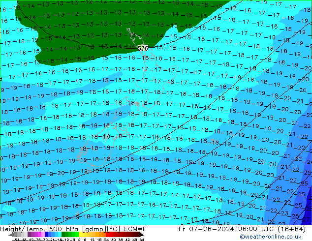 Z500/Rain (+SLP)/Z850 ECMWF Fr 07.06.2024 06 UTC