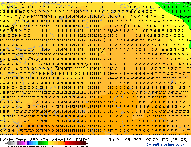 Z500/Rain (+SLP)/Z850 ECMWF Di 04.06.2024 00 UTC