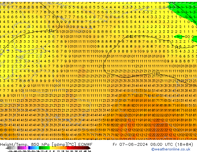 Z500/Rain (+SLP)/Z850 ECMWF  07.06.2024 06 UTC