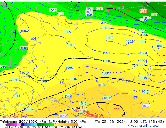 Thck 500-1000hPa ECMWF śro. 05.06.2024 18 UTC